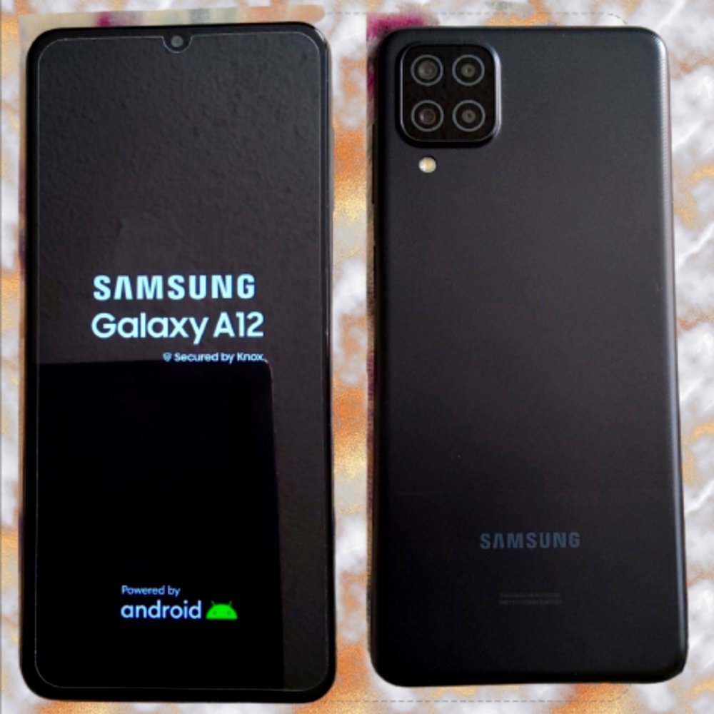 PRE-OWNED Verizon Samsung Galaxy A12/32GB/Black Prepaid Smart phone  Excellent.